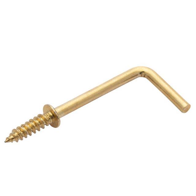 Copper-plated seven-character self-tapping screw right angle hook