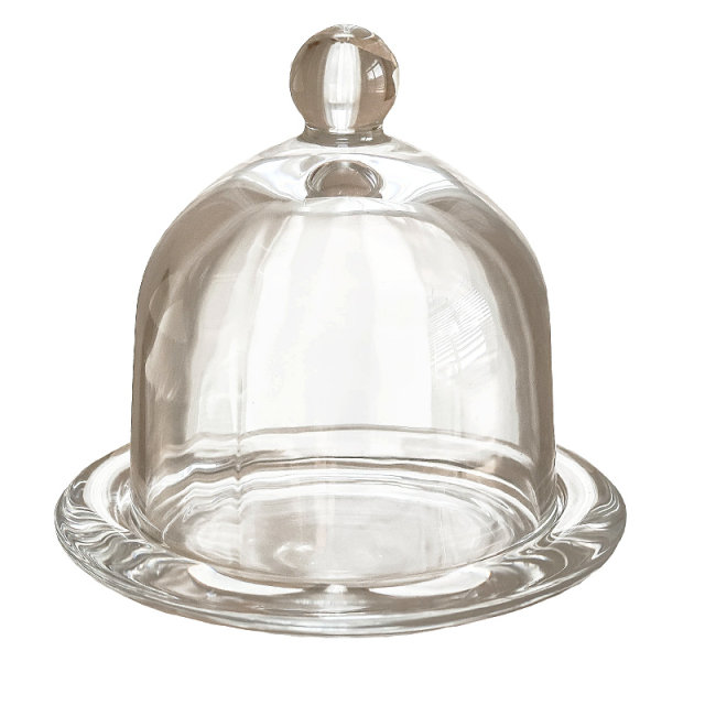 Medium-old transparent glass cover desktop jewelry storage ornaments
