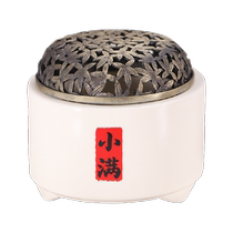 Xiaoman grass gray glaze ceramic small incense burner tea ceremony incense burner incense burner indoor line incense burner creative incense burner ornaments