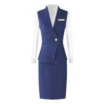 Blue suit shirt vest suit bank business hall conference front desk work clothes high-end uniform teacher work clothes
