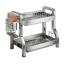 Benwang 304 stainless steel dish storage rack kitchen storage rack multi-functional dish draining rack multi-layer cupboard