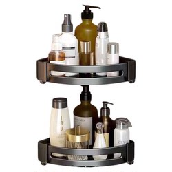 No-Drill Bathroom Corner Shelf, Wall-Mounted Storage Rack for Washbasin, Toilet, and Kitchen