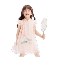 Ballabala girl dress with dress baby boy dress 2024 new summer childrens skirt country windy cheongsam mesh dress