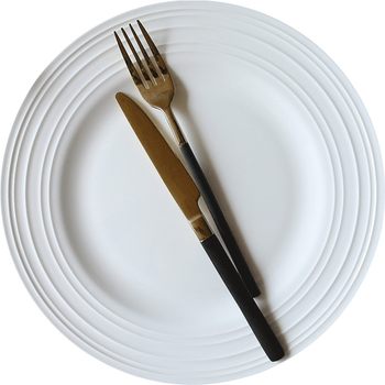 Pure white dining plate creative plate bone porcelain large round shape