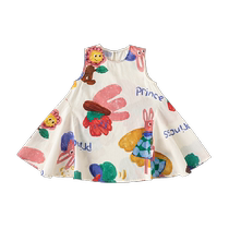 INSbobo girls dress childlike girl summer dress 2024 new sleeveless girl skirt children