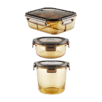 Chuidahuang glass lunch box fruit crisper multi-specification soup bowl lunch box with lid microwaveable