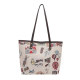 Cartoon print texture commuting shoulder tote bag