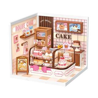 Rolife ruolai super world cake shop building blocks assembled toy model diy cabin christmas gift for girls