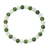 Chao Hongji Qingyu Hetian Jade Bracelet Jade Sapphire White Jade Bracelet Round Beads Gift for Mom