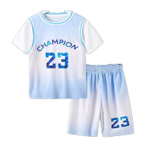 Costume dété pour garçons ensemble deux pièces de sport à séchage rapide pour enfants nouvel uniforme de basket-ball dété 2024 short à manches courtes pour grands enfants