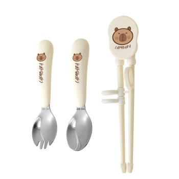 Baby self-eating tableware set baby supplementary food spoon