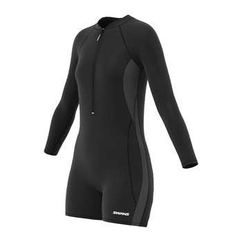 Swans long-sleeved one-piece boxer women's sun protection swimsuit