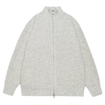 Gogosoon sweater jacket for men 2025 new autumn and winter stand-up collar cardigan couple zipper versatile youth trendy brand Gogosoon sweater jacket for men 2025 new autumn and winter stand-up collar cardigan couple zipper versatile youth trendy brand