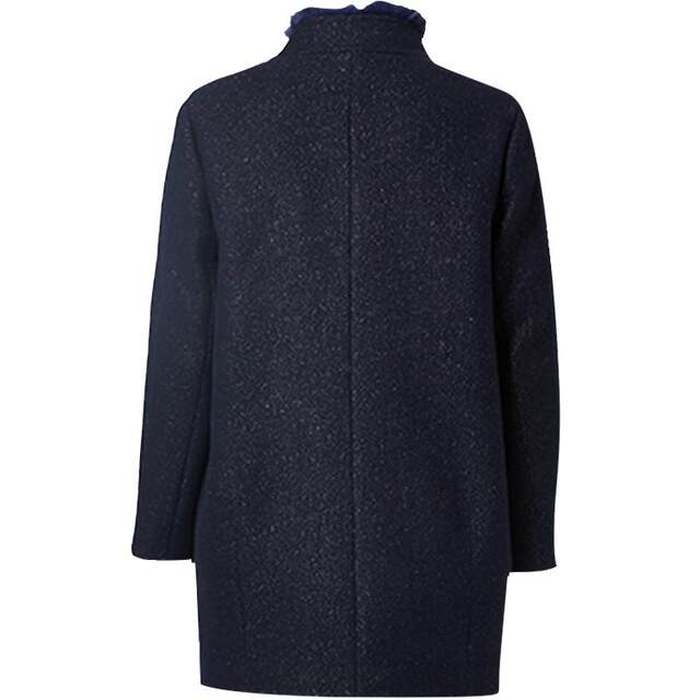 Women's thickened mid-length tweed coat