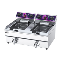 Square Kitchen Table Electric Fryer Commercial Single Cylinder Frying Pan Fried Chicken Fries Fries Fried Bunch Stall Double Cylinder Thermostatic Fryer