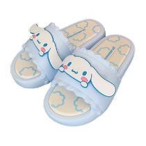 Thin strips of cartoon lace cinnamon dog slippers soft thick sole anti-slip summer parent-child home Internet celebrity sandals for women
