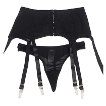 Large size fat mm flirting hot temptation in bed crotchless free sexy lace garter panties one-piece three-piece set