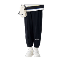 Balabala childrens clothing boys casual pants childrens pants summer clothes medium and large childrens quick-drying trousers printed jogging pants trendy