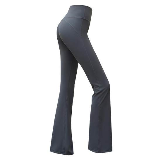 Aixiabu plus Micro-Flare-Yogahose aus Samt für Frauen zum Tragen im Freien mit Schlag