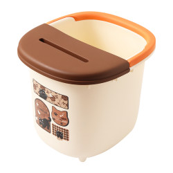 Foot Bath Bucket for Winter Home Use, Dormitory Massage Foot Basin, Thickened Autumn and Winter Foot Bath Bucket, Mid-Length Leg Foot Bath Bucket in Antique Style