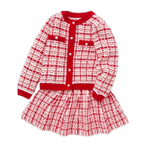 Balabala childrens clothing girls suit childrens autumn and winter new baby two-piece set Western style small fragrance
