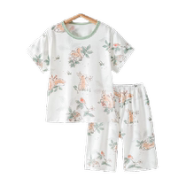 Betis childrens pajamas summer thin short-sleeved boys and girls baby Ecos home air-conditioned clothing set