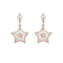 (Self-operated) Swarovski Stella drop-shaped kite-cut star earrings
