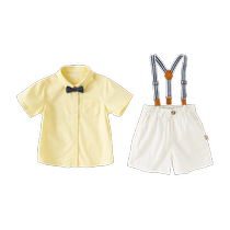 David Bella Childrens Shorts Set 2024 Summer Boys Shirts and Overalls Two-piece Boys Dress