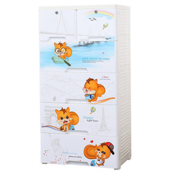 Thickened cartoon drawer-type storage cabinet plastic storage cabinet baby children's wardrobe toy storage box five-drawer cabinet