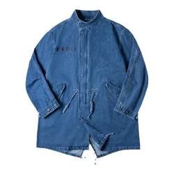 Madden Workwear American Retro M65 Denim Denim Fishtail Windbreaker Loose Profile Mid-Length Jacket Men's Spring