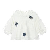 Maradin Childrens Clothing Childrens Shirts 2024 Autumn New Style Girls and Kids Fun Polka Dot Print Lace Collar Shirt