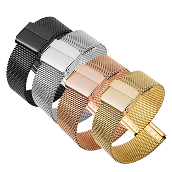 Unisex milanese metal watch strap stainless steel band