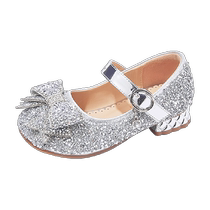 Snoffy girls high heels childrens leather shoes crystal shoes 2024 spring new style dress princess shoes