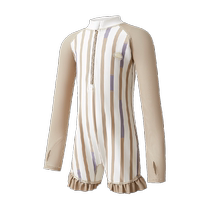 KK tree parent-child original yarn childrens swimsuit boys split 2024 new girls one-piece long-sleeved swimsuit baby sun protection