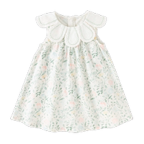 David Bella Childrens Dress 2024 Summer Dress Girls Fashionable Printed Princess Dress Baby Cotton Dress