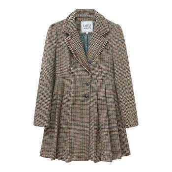 LULUALWAYS ແບບໃຫມ່ Waist Umbrella Retro Commuting Woolen Plaid Coat Jacket Women