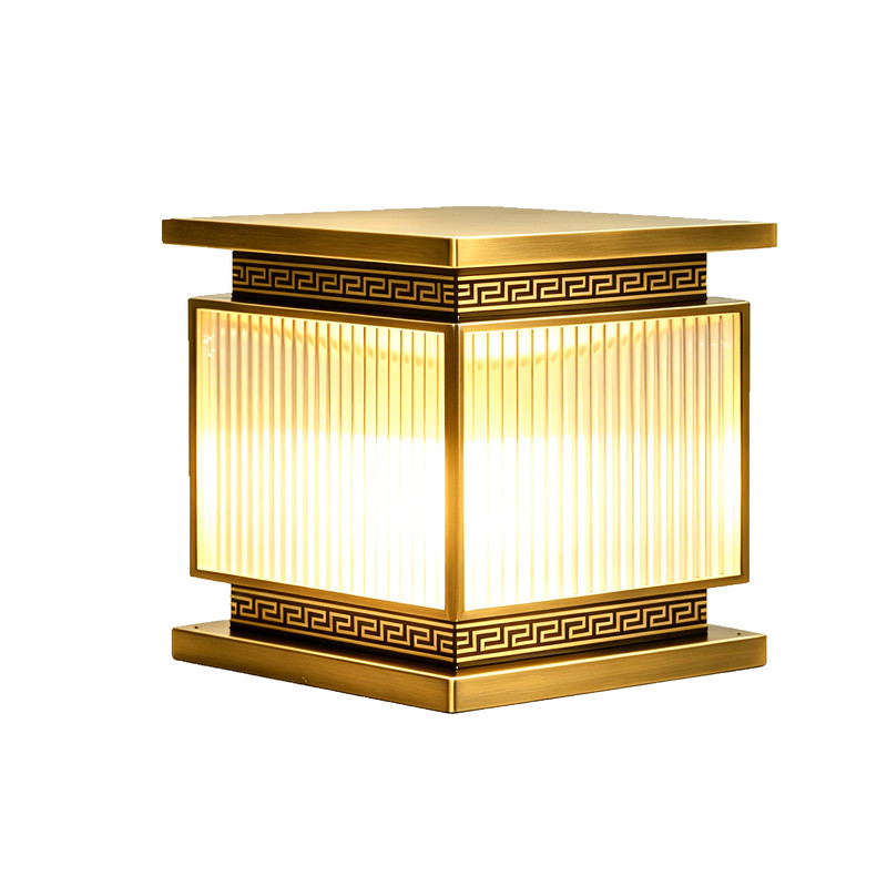 All-Copper Outdoor Waterproof Solar Gate Post Lamp