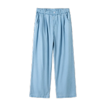 Balabala Girls Jeans Childrens Pants 2024 New Summer Clothing Medium and Large Childrens Trousers Sweet Straight Leg Pants Trendy