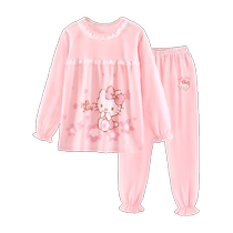 Girl Sleepwear Pure Cotton Childrens Home Conserved Suit Spring Autumn Thin Section Long Sleeve Baby Sleeping Pants Summer Middle School Children Air Conditioning Suit