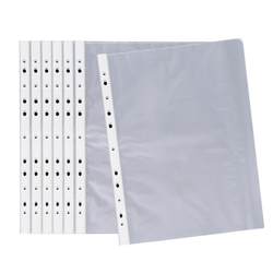 200 11-hole file bags, transparent plastic data bags, a4 multi-functional thickened loose-leaf storage bag, punched data protective film, thin 11-hole file sleeve, quick work clip, punched insert bag