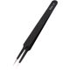 Anti-static precision tweezers bent tip stainless steel clip