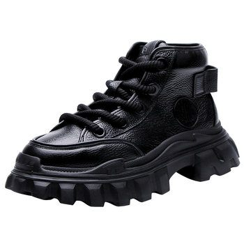 Martin boots black work boots high top leather shoes short boots