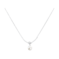 (China Gold) Zhen Shang Silver Sterling Silver Necklace Womens Pearl Pendant Clavicle Chain Valentines Day Gift for Girlfriend
