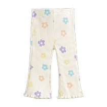 Mark Jenny 2024 Spring New Girls Non-sensory Printed Stretch Leggings Childrens Flared Pants