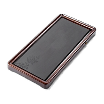 Gold inlaid jade black gold stone solid wood tea tray household simple drainage whole stone dry tea table tea tray tea sea
