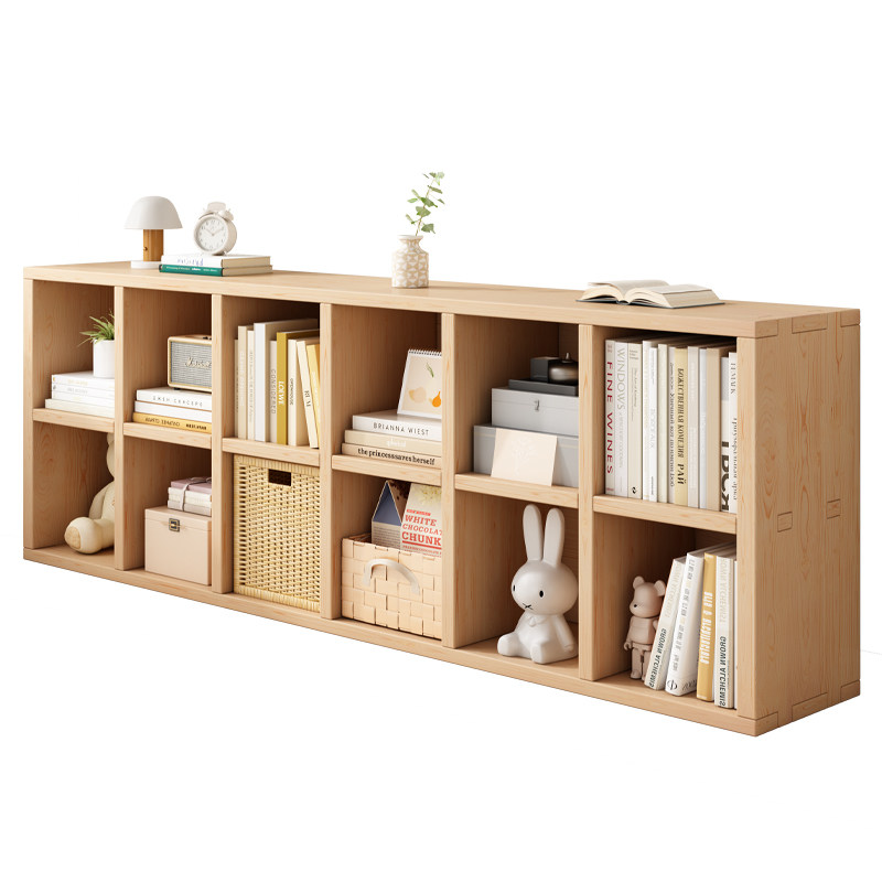 Solid wood bookshelf floor-standing storage rack home children's bookcase