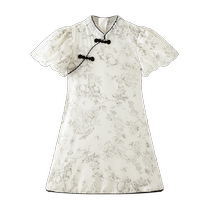 Zuoxi girls dress childrens summer clothes new Chinese style cheongsam national style summer princess skirt 2024 new style foreign style