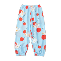 Q21 childrens anti-mosquito pants for boys girls and babies in summer anti-mosquito sunscreen printed breathable bottoming loose pants