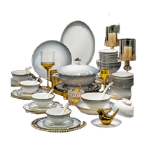 Qianzao rice plate and dish set household light luxury high-end plate ceramic 2024 new style bowls and bowls tableware