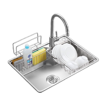 欧琳收纳大单槽304不锈钢水槽套餐家用厨房水槽加厚洗菜盆洗碗槽
